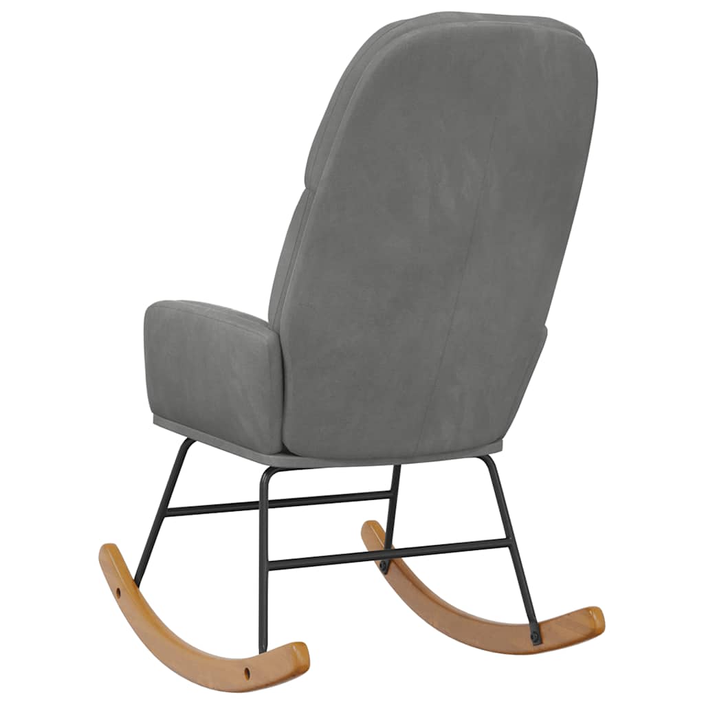 Fauteuil à bascule velours gris foncé - XIOS