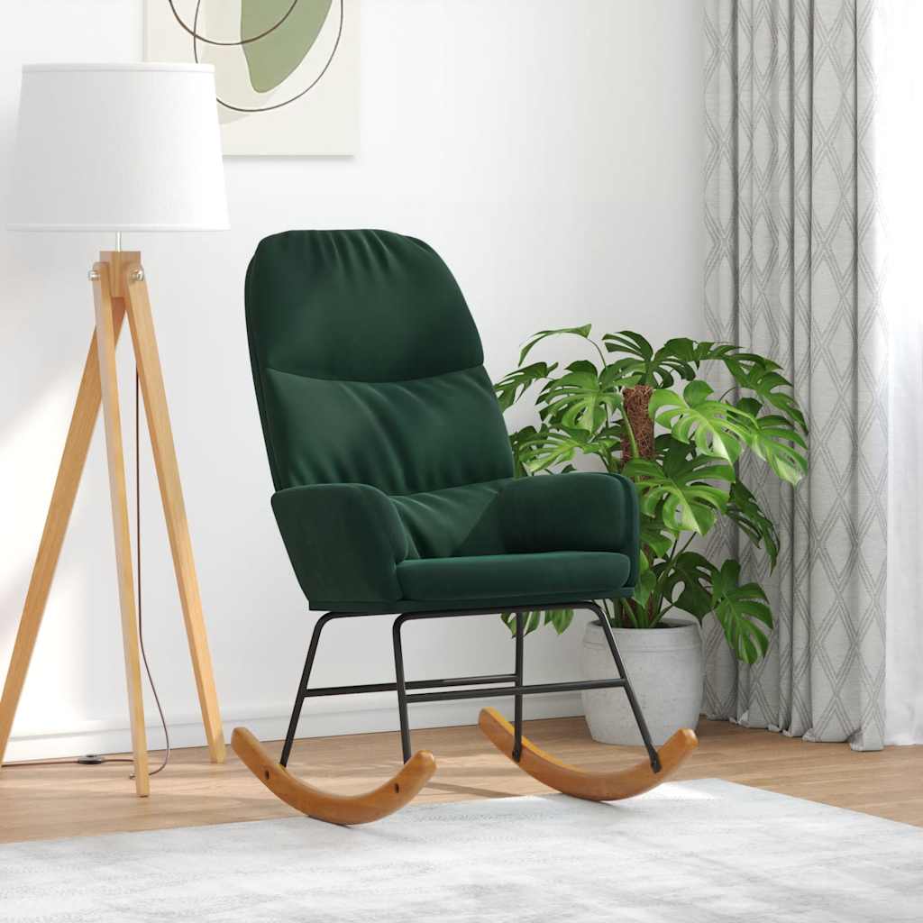 Fauteuil à bascule velours vert foncé - XIOS