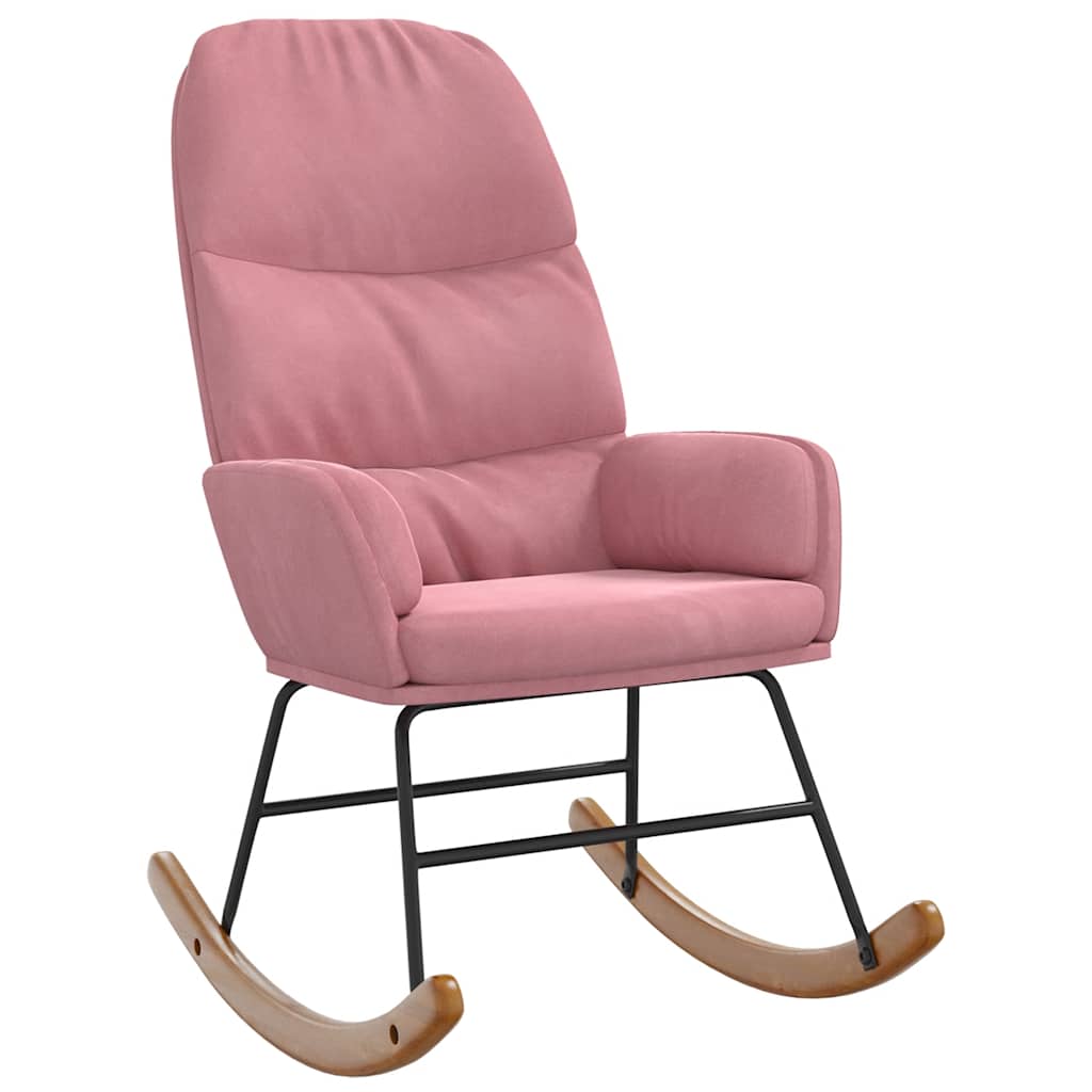 Fauteuil à bascule velours rose - XIOS