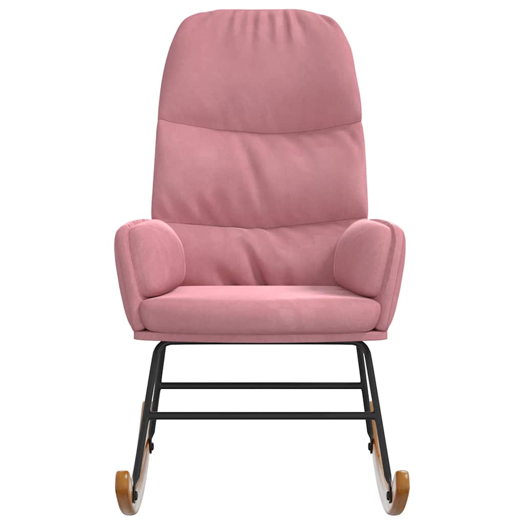 Fauteuil à bascule velours rose - XIOS