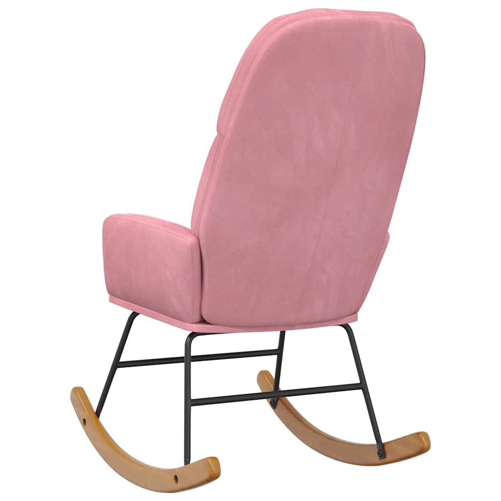 Fauteuil à bascule velours rose - XIOS