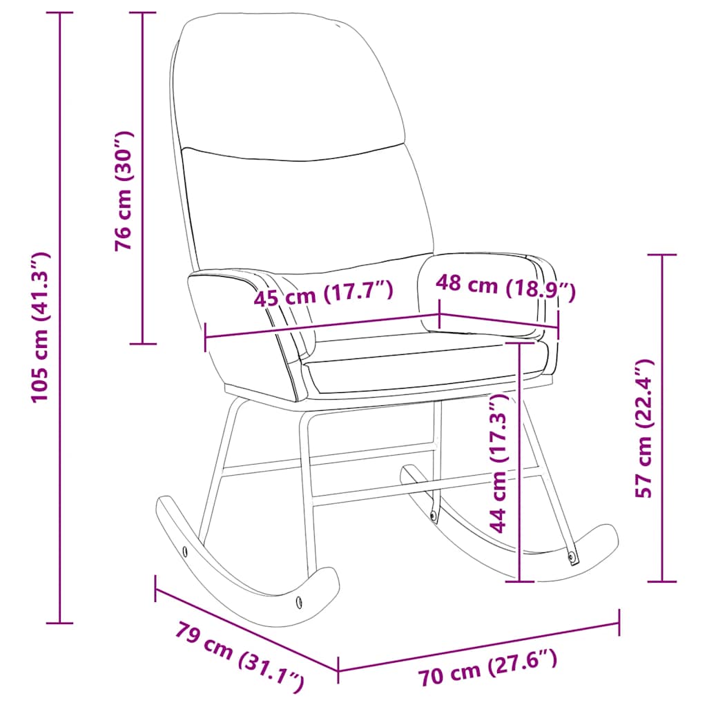Fauteuil à bascule velours rose - XIOS