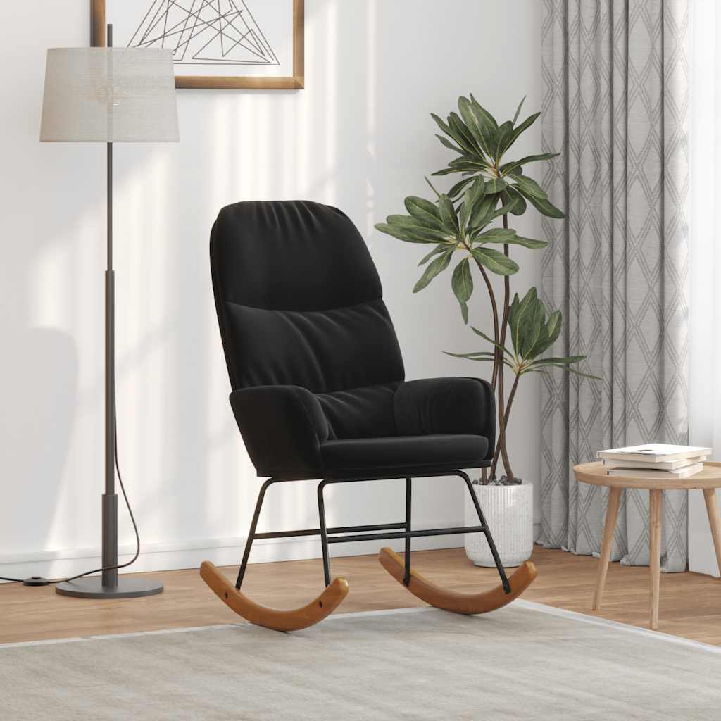 Fauteuil à bascule velours noir - XIOS
