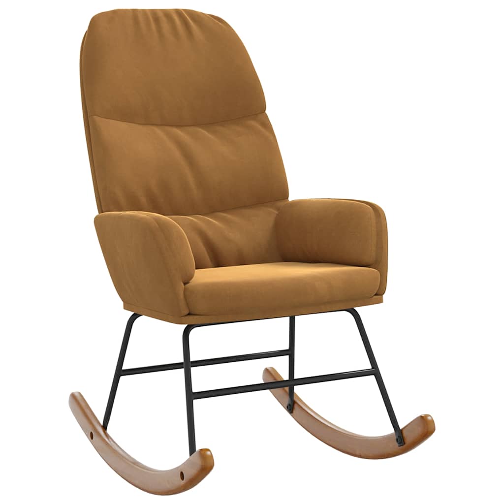 Fauteuil à bascule velours marron - XIOS