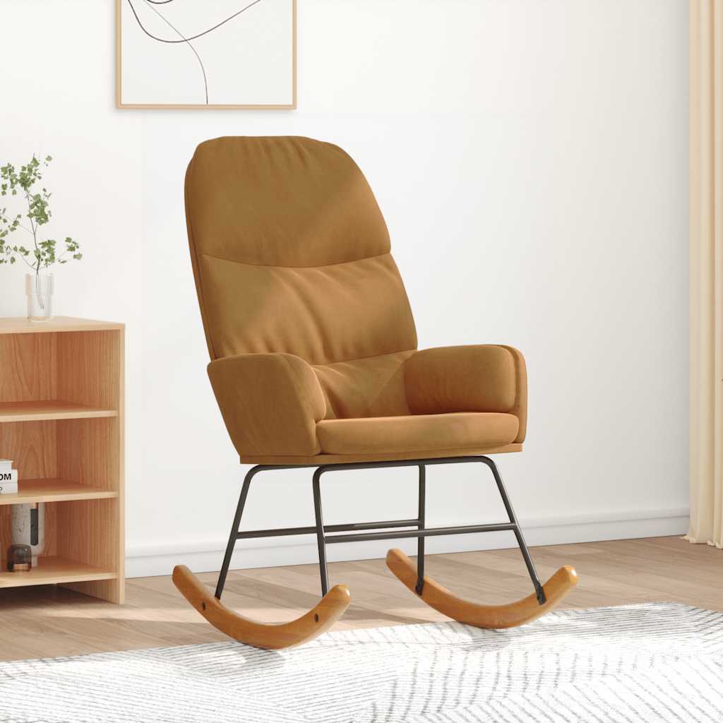 Fauteuil à bascule velours marron - XIOS