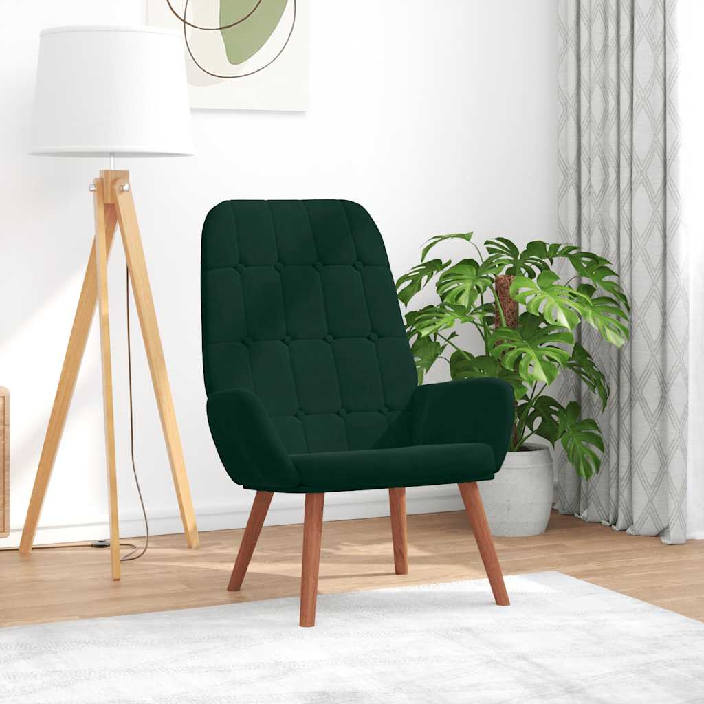 Fauteuil relaxant velours vert foncé - XIOS