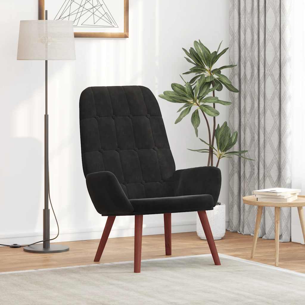 Fauteuil relaxant velours noir - XIOS