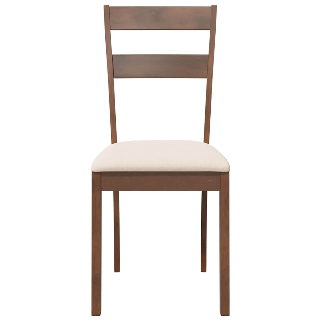 Chaises à manger coussins 2 pcs marron bois massif caoutchouc - XIOS