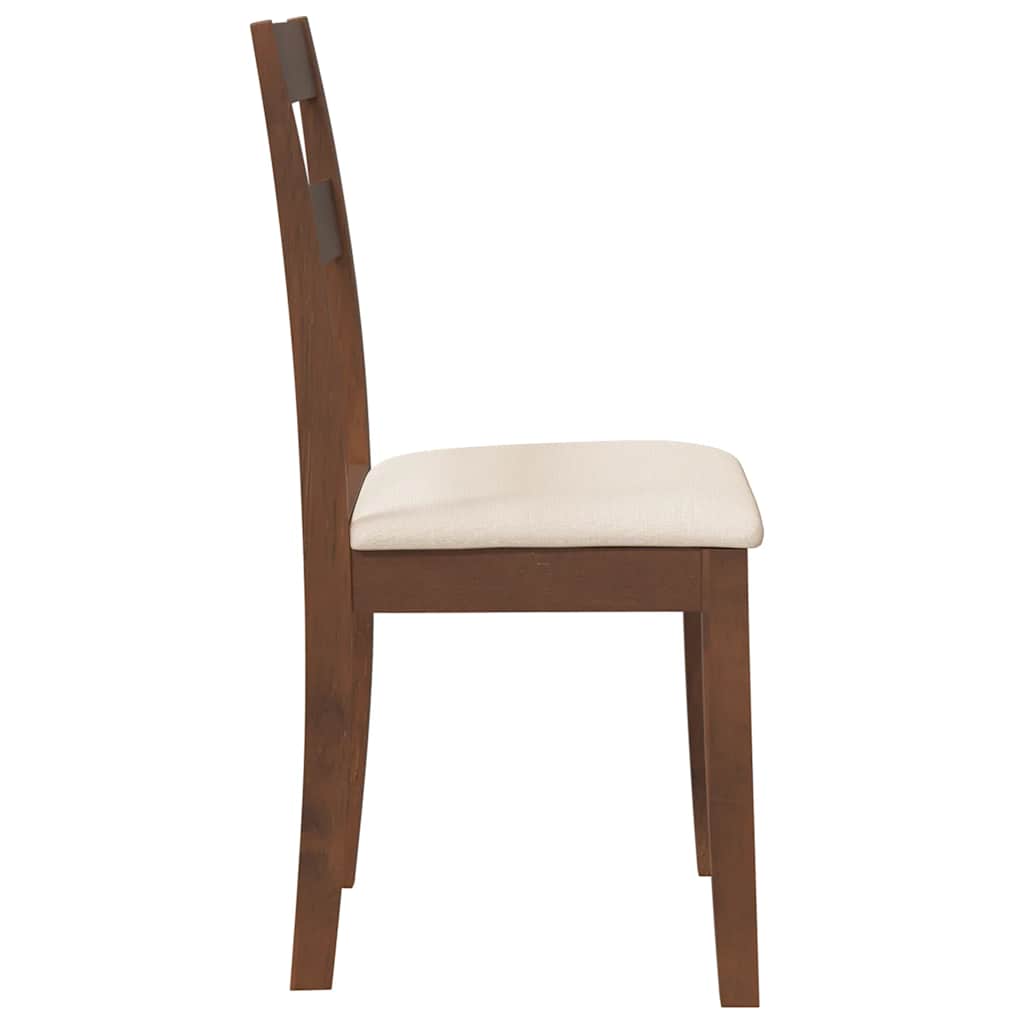 Chaises à manger coussins 2 pcs marron bois massif caoutchouc - XIOS
