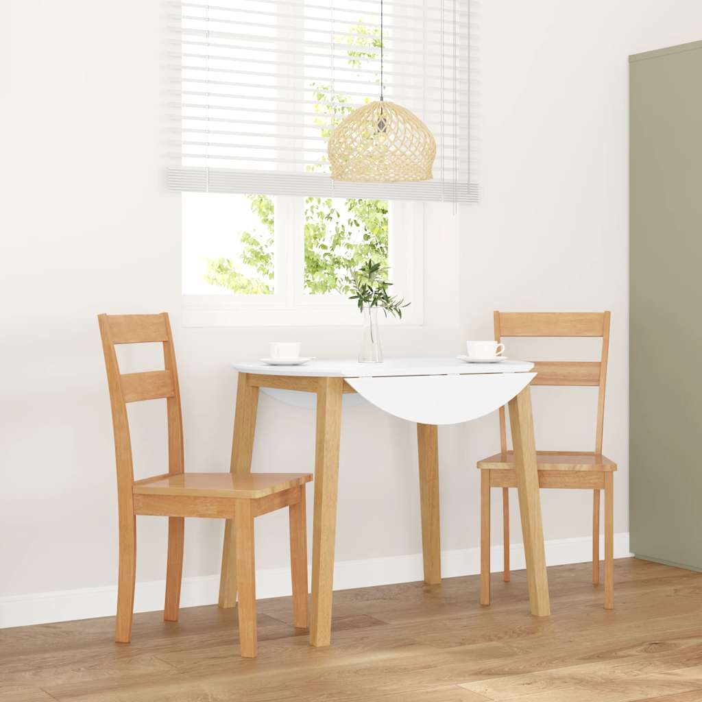 Chaises à manger 2 pcs bois massif naturel caoutchouc