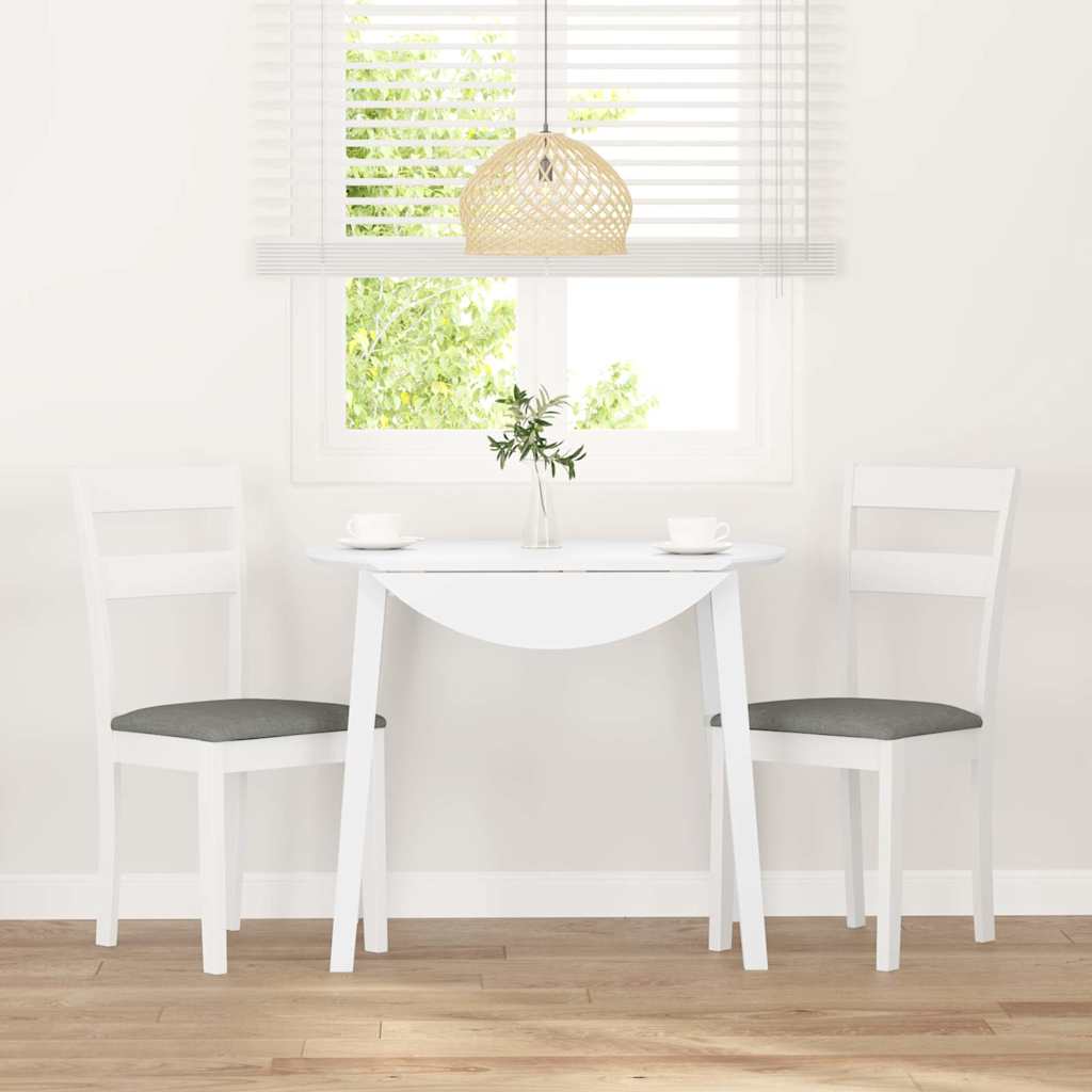 Chaises à manger coussins 2 pcs blanc bois massif caoutchouc - XIOS