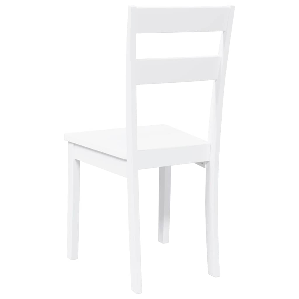 Chaises à manger 2 pcs blanc bois massif caoutchouc - XIOS