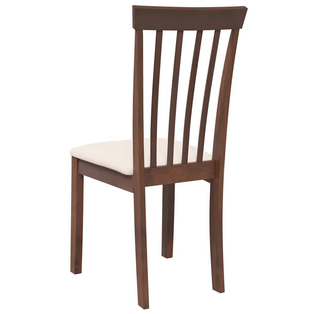 Chaises à manger coussins 2 pcs marron bois massif caoutchouc - XIOS