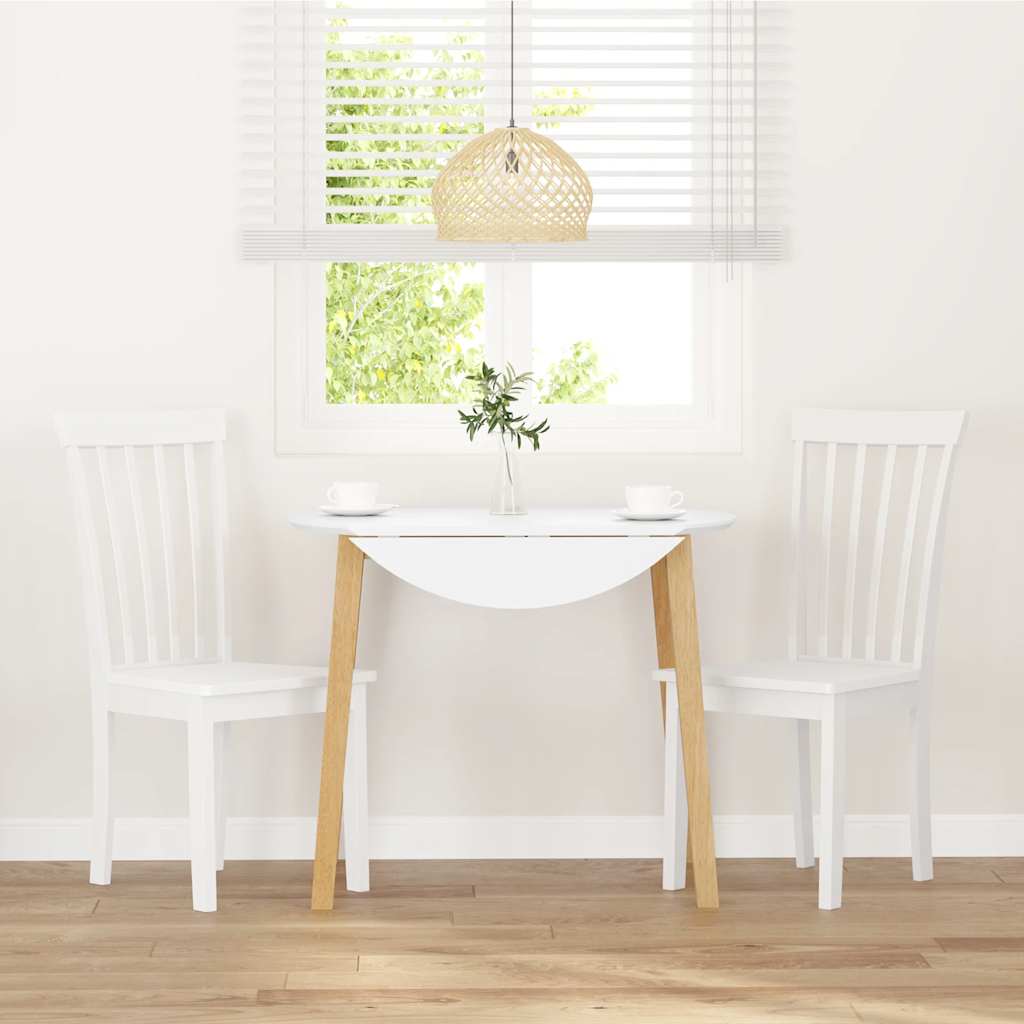 Chaises à manger 2 pcs blanc bois massif caoutchouc - XIOS