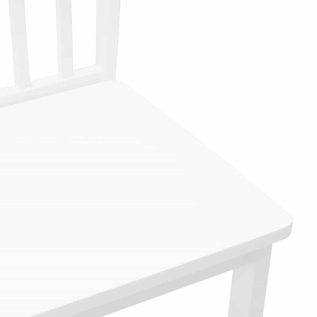 Chaises à manger 2 pcs blanc bois massif caoutchouc - XIOS