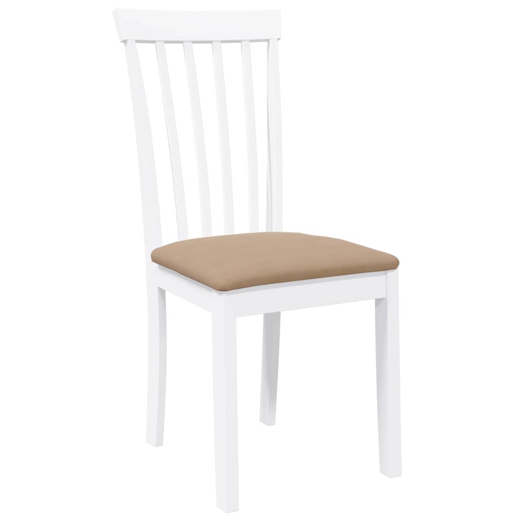 Chaises à manger coussins 2 pcs blanc bois massif caoutchouc - XIOS
