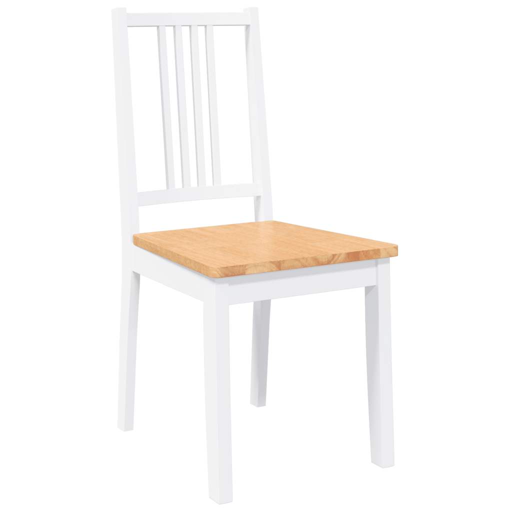 Chaises à manger 2 pcs blanc bois massif caoutchouc - XIOS