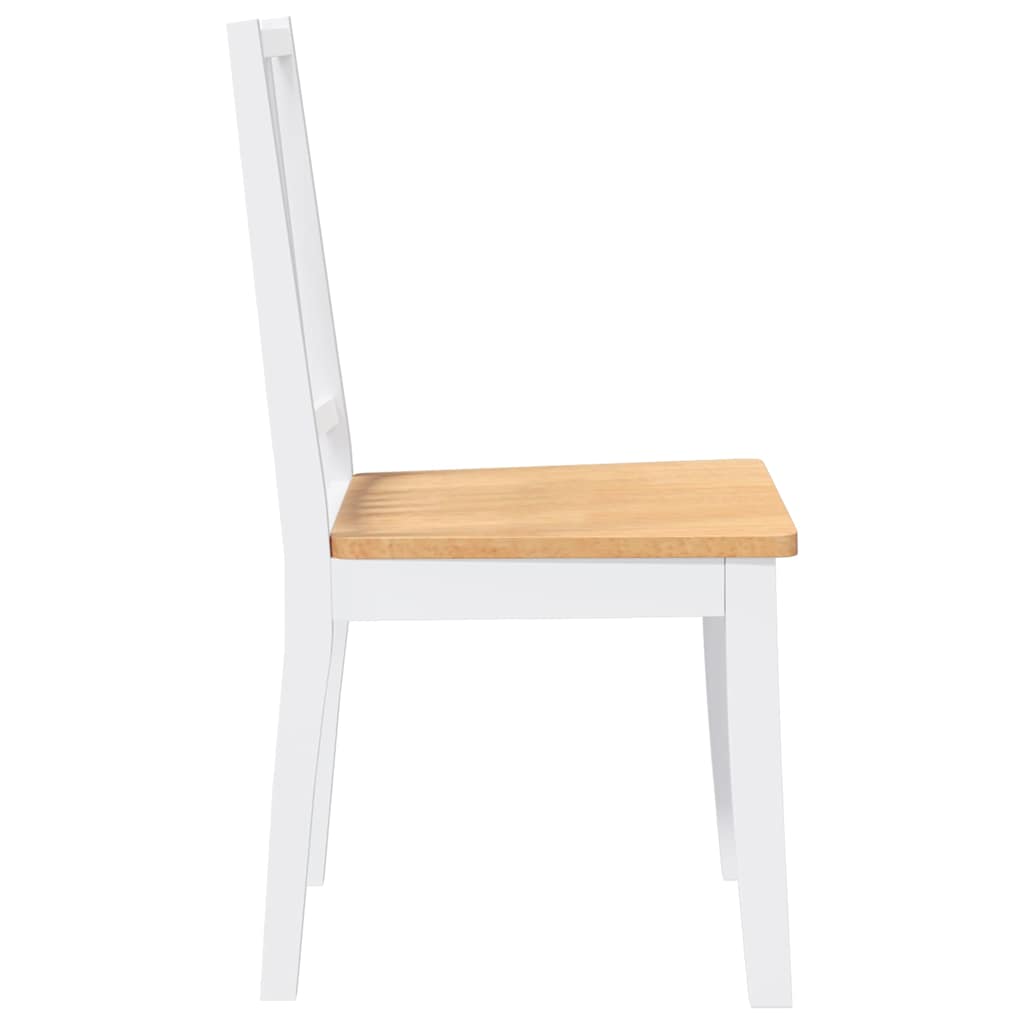 Chaises à manger 2 pcs blanc bois massif caoutchouc - XIOS