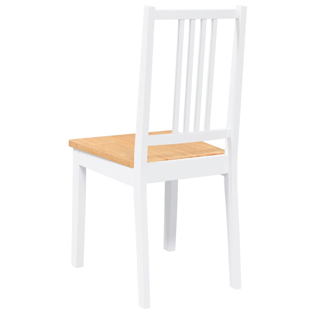 Chaises à manger 2 pcs blanc bois massif caoutchouc - XIOS