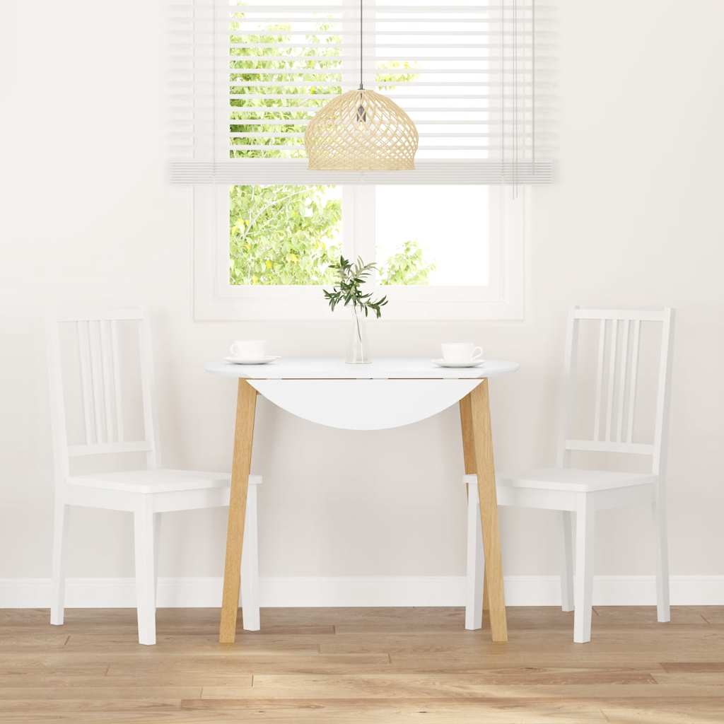 Chaises à manger 2 pcs blanc bois massif caoutchouc - XIOS