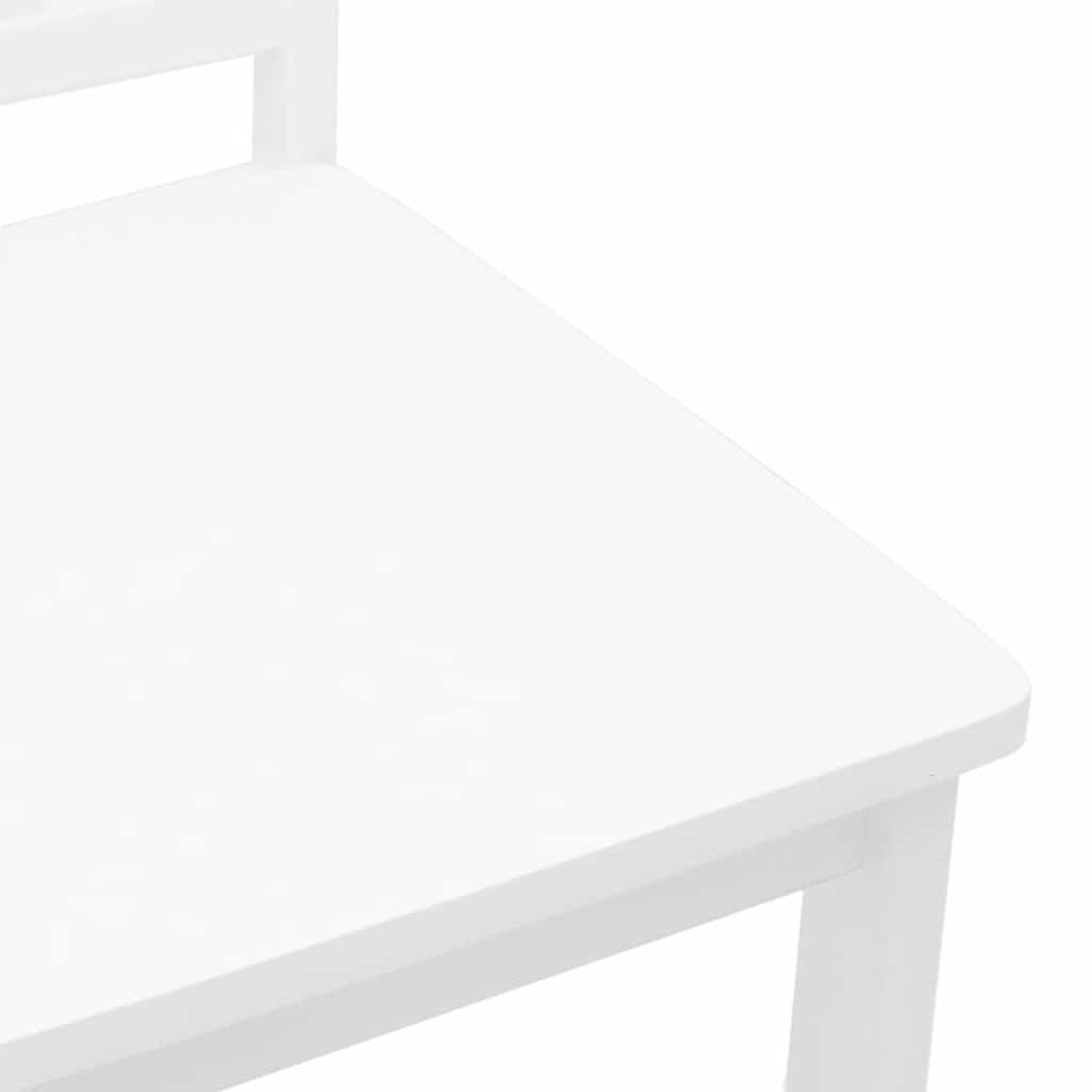 Chaises à manger 2 pcs blanc bois massif caoutchouc - XIOS