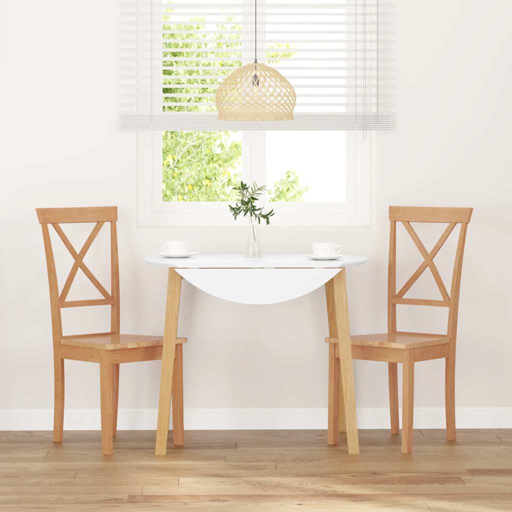 Chaises à manger 2 pcs bois massif caoutchouc