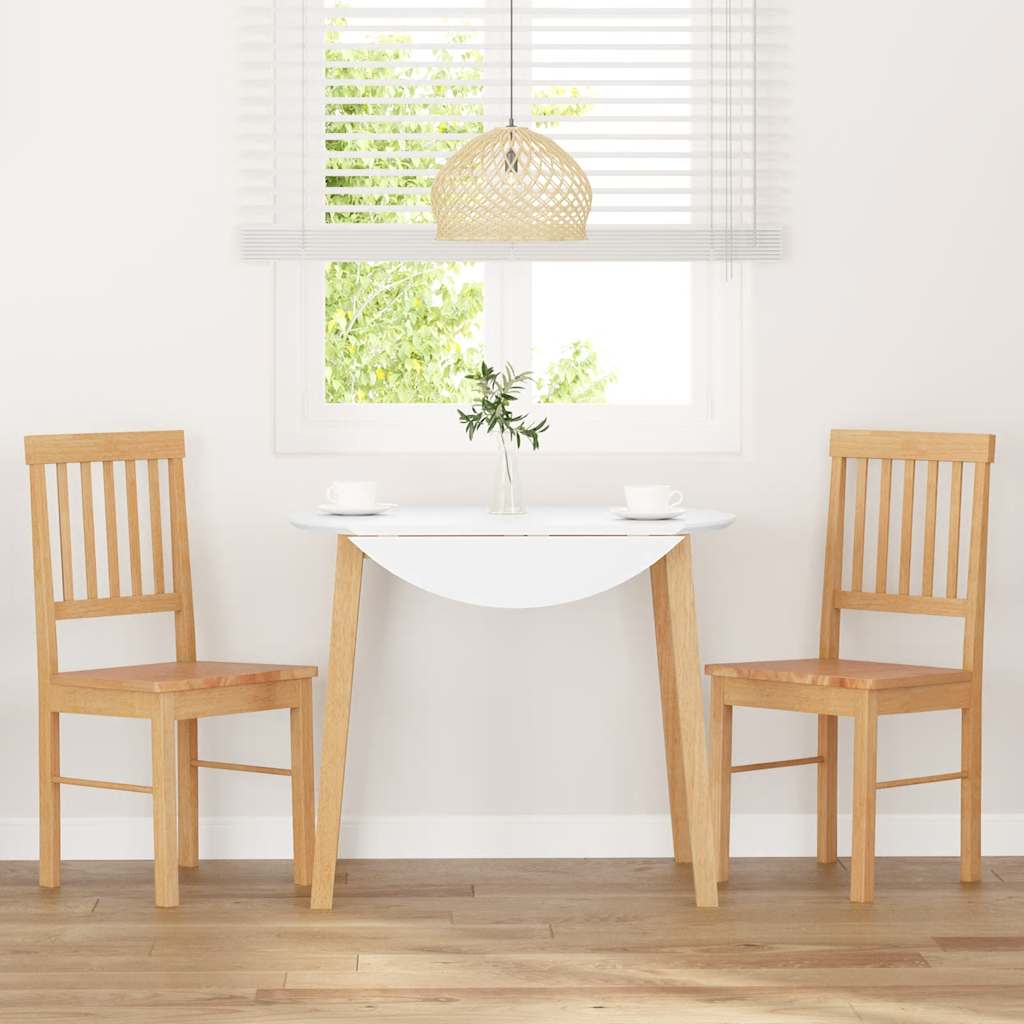 Chaises à manger 2 pcs bois massif caoutchouc