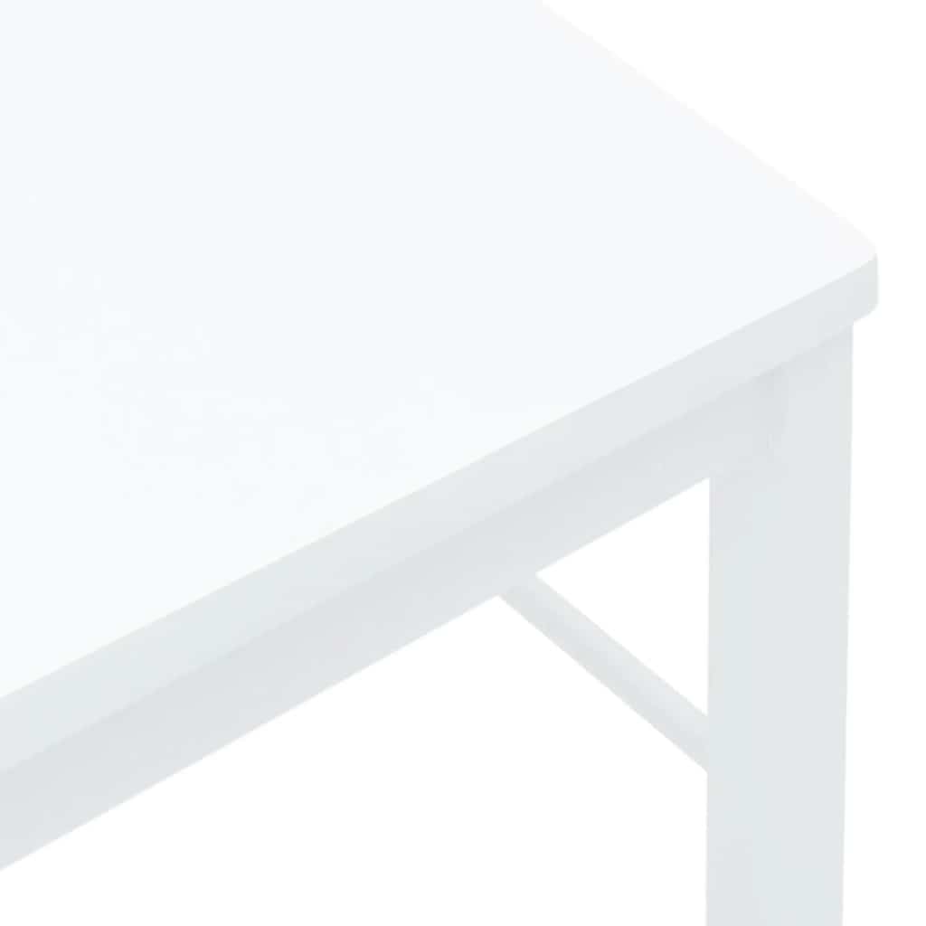 Chaises à manger 2 pcs blanc bois massif caoutchouc