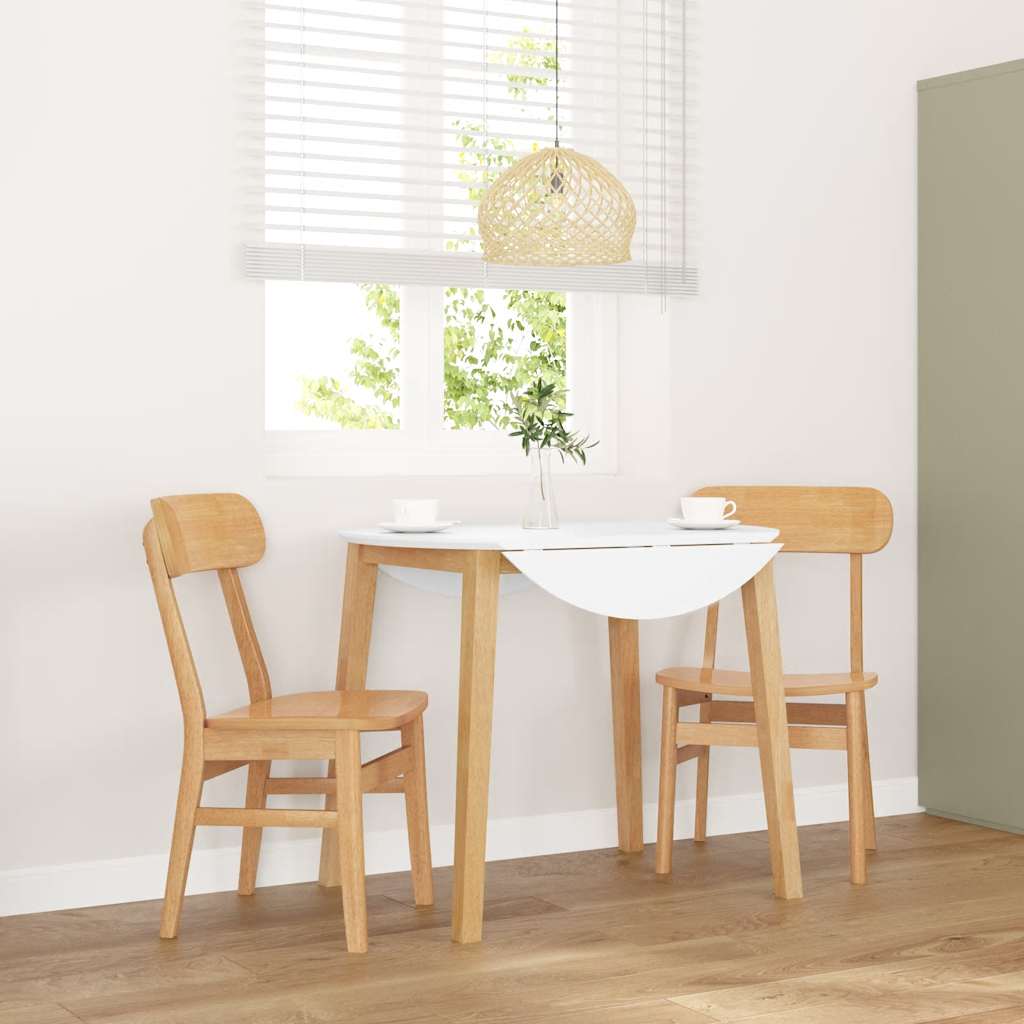Chaises à manger 2 pcs bois massif caoutchouc