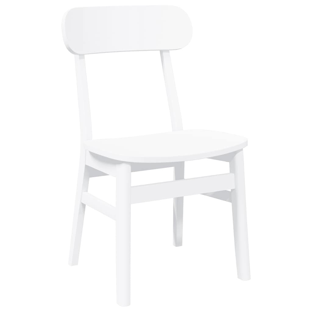 Chaises à manger 2 pcs blanc bois massif caoutchouc - XIOS