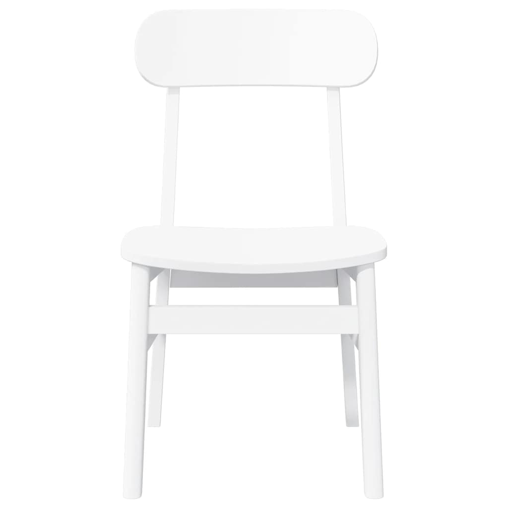 Chaises à manger 2 pcs blanc bois massif caoutchouc - XIOS
