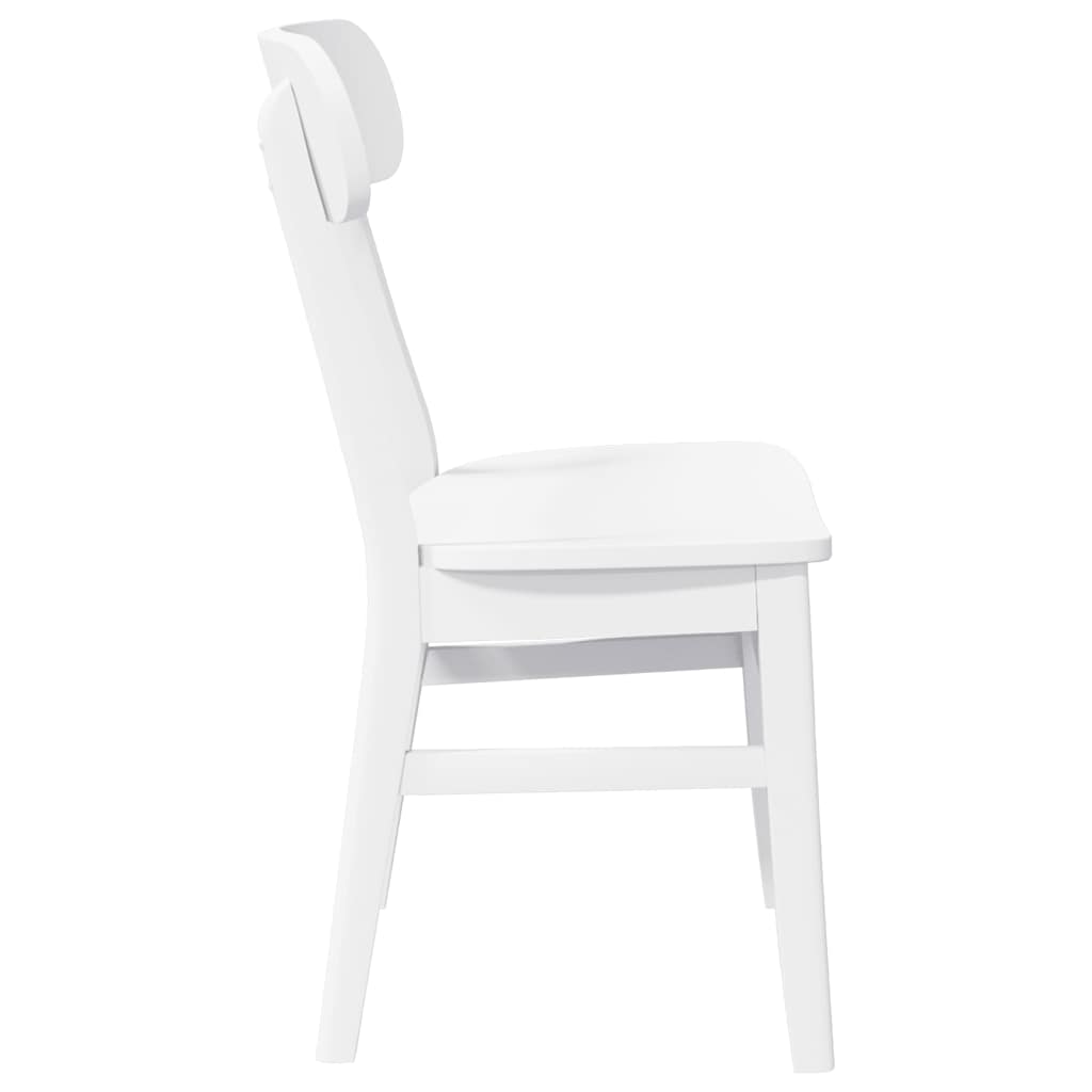 Chaises à manger 2 pcs blanc bois massif caoutchouc - XIOS