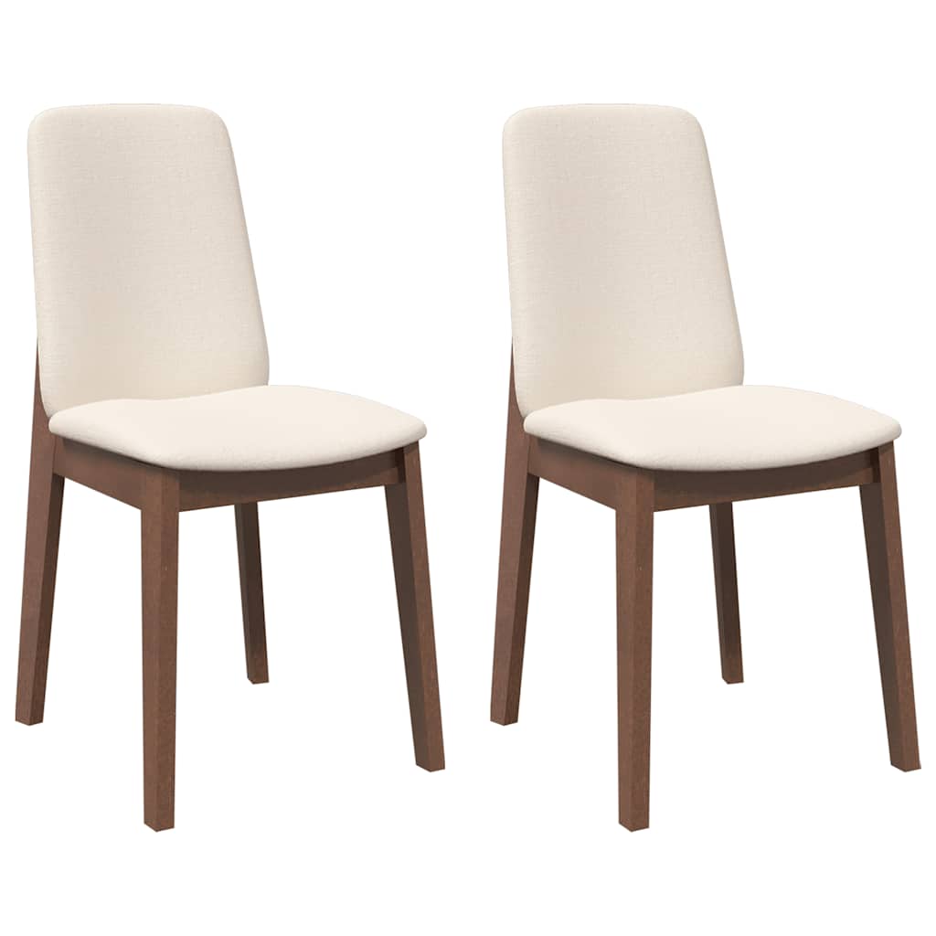 Chaises à manger coussins 2 pcs marron bois massif caoutchouc - XIOS