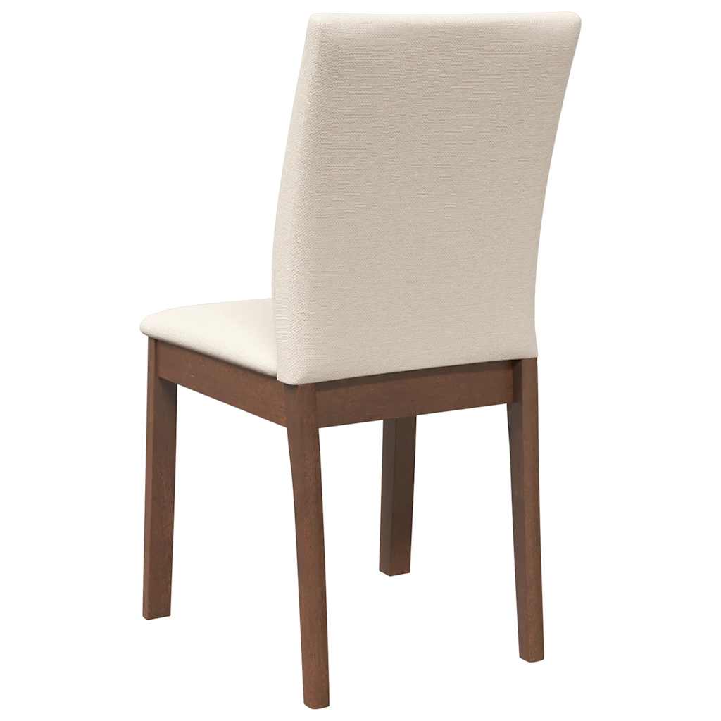 Chaises à manger coussins 2 pcs marron bois massif caoutchouc