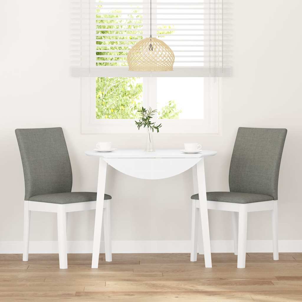 Chaises à manger coussins 2 pcs blanc bois massif caoutchouc - XIOS