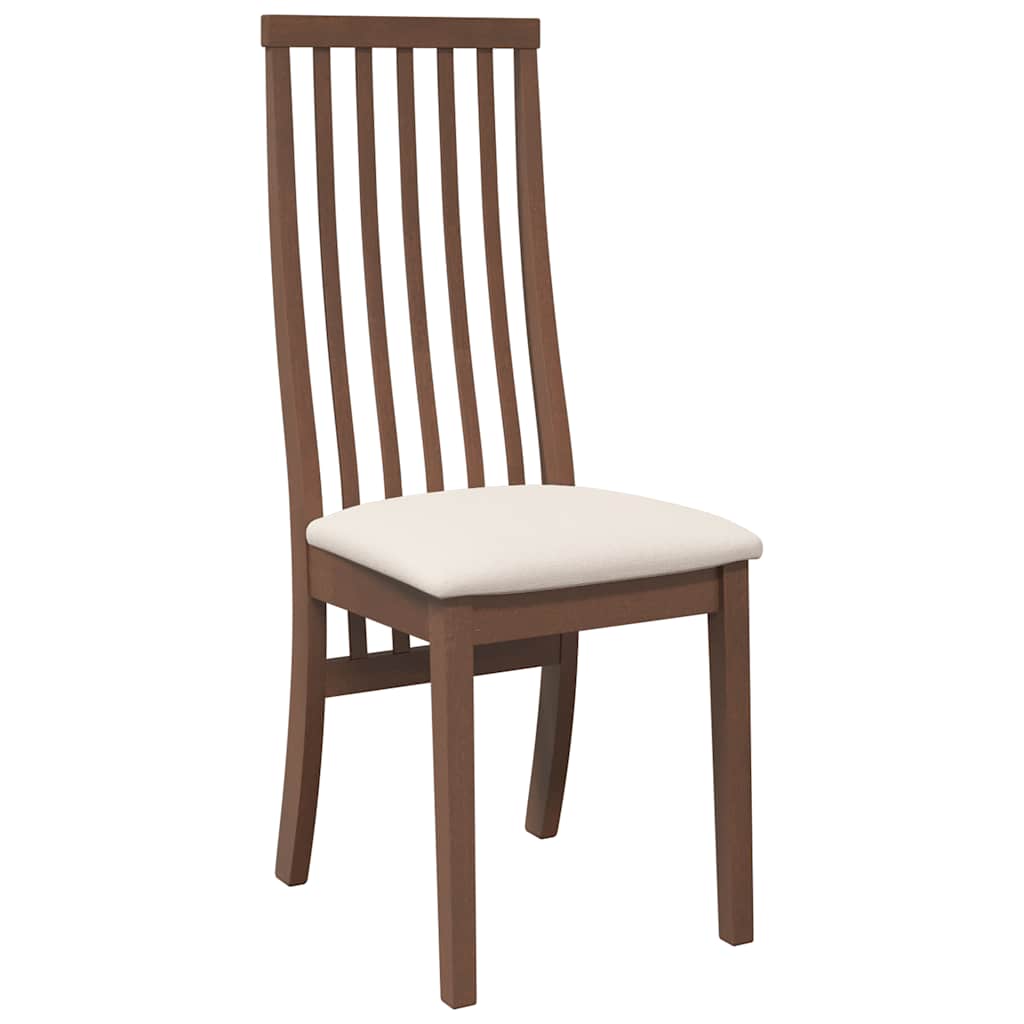 Chaises à manger coussins 2 pcs marron bois massif caoutchouc - XIOS