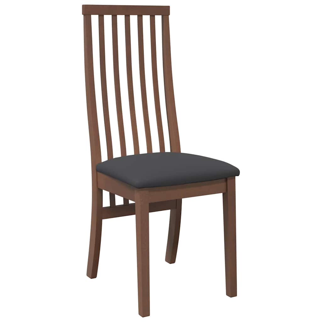 Chaises à manger coussins 2 pcs marron bois massif caoutchouc - XIOS