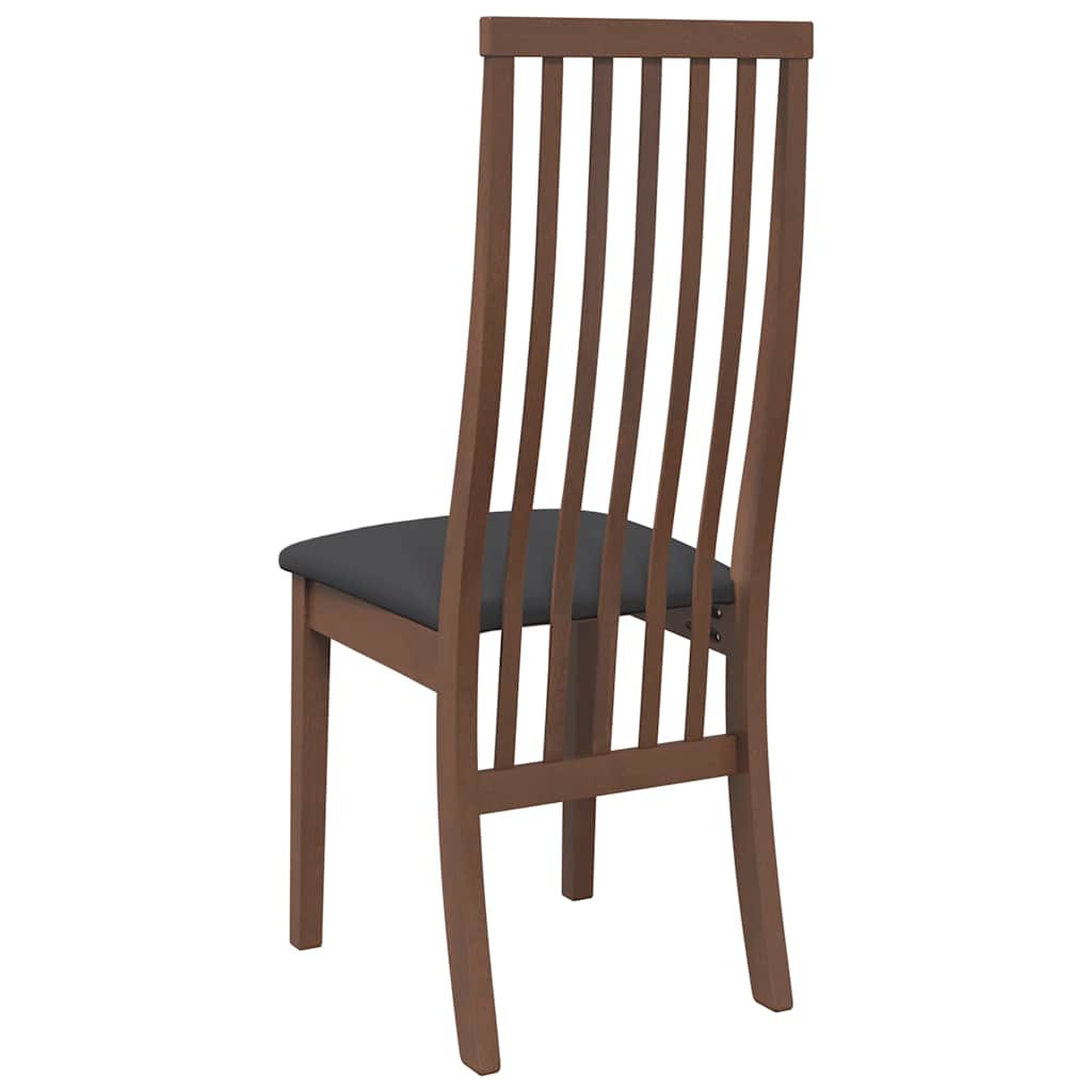 Chaises à manger coussins 2 pcs marron bois massif caoutchouc - XIOS