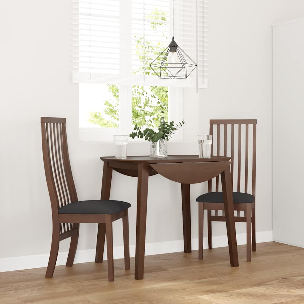 Chaises à manger coussins 2 pcs marron bois massif caoutchouc - XIOS
