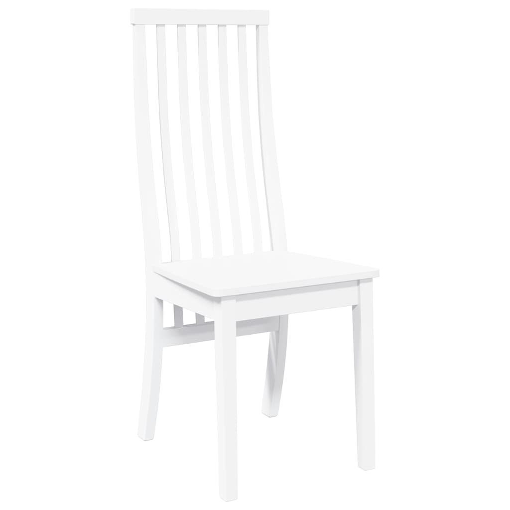 Chaises à manger 2 pcs blanc bois massif caoutchouc Chaises de cuisine vidaXL