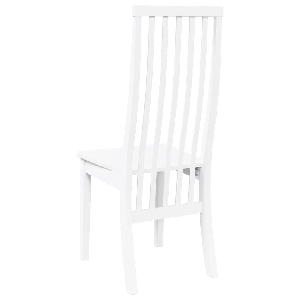 Chaises à manger 2 pcs blanc bois massif caoutchouc Chaises de cuisine vidaXL
