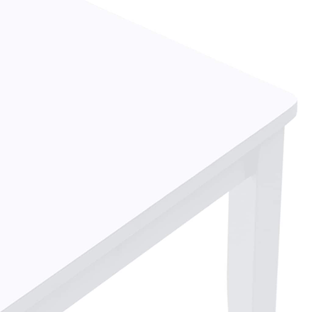 Chaises à manger 2 pcs blanc bois massif caoutchouc Chaises de cuisine vidaXL