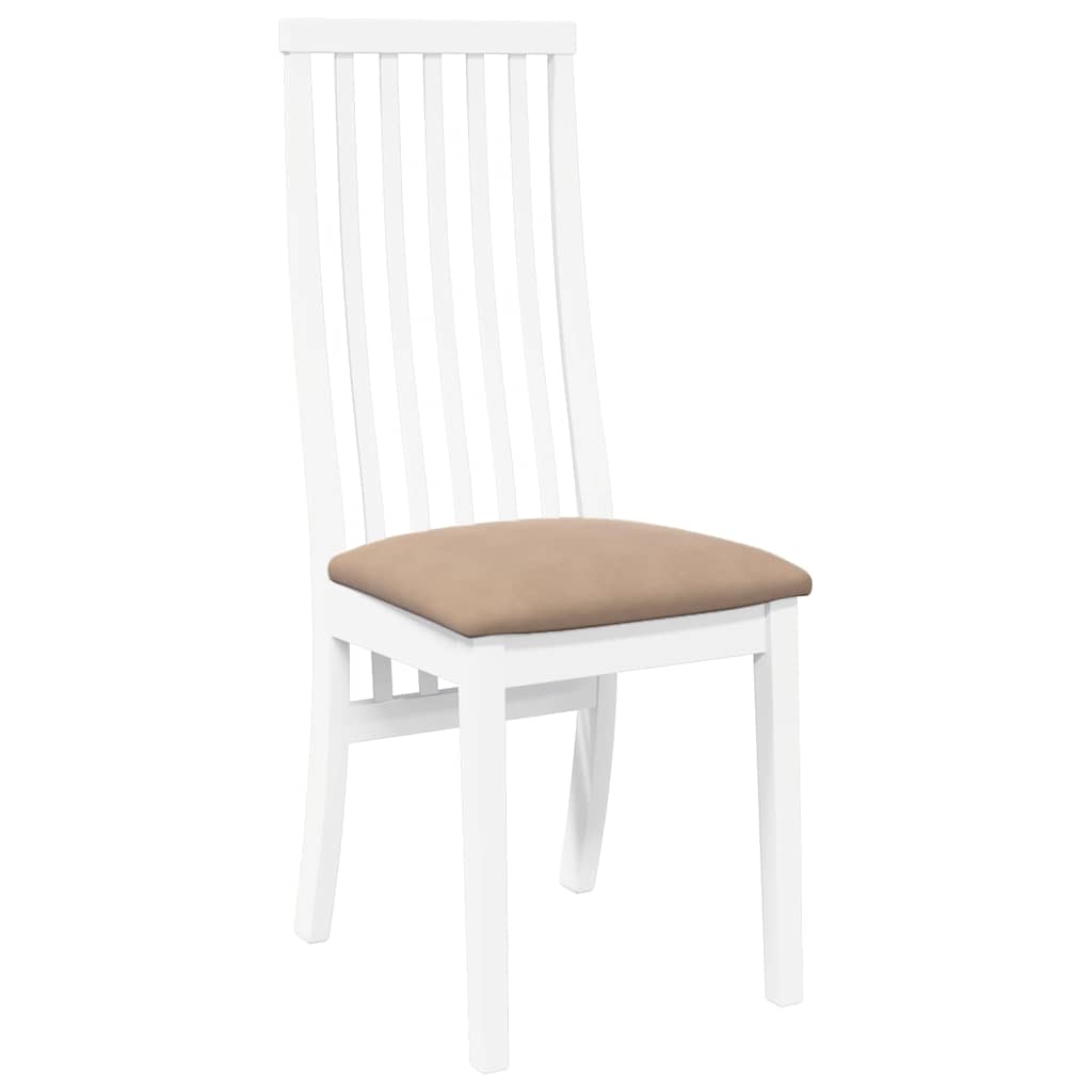Chaises à manger coussins 2 pcs blanc bois massif caoutchouc - XIOS