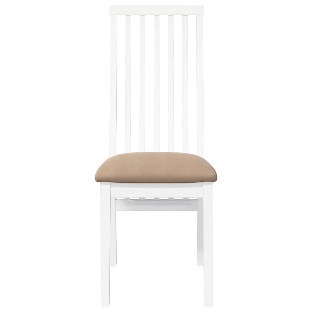 Chaises à manger coussins 2 pcs blanc bois massif caoutchouc - XIOS