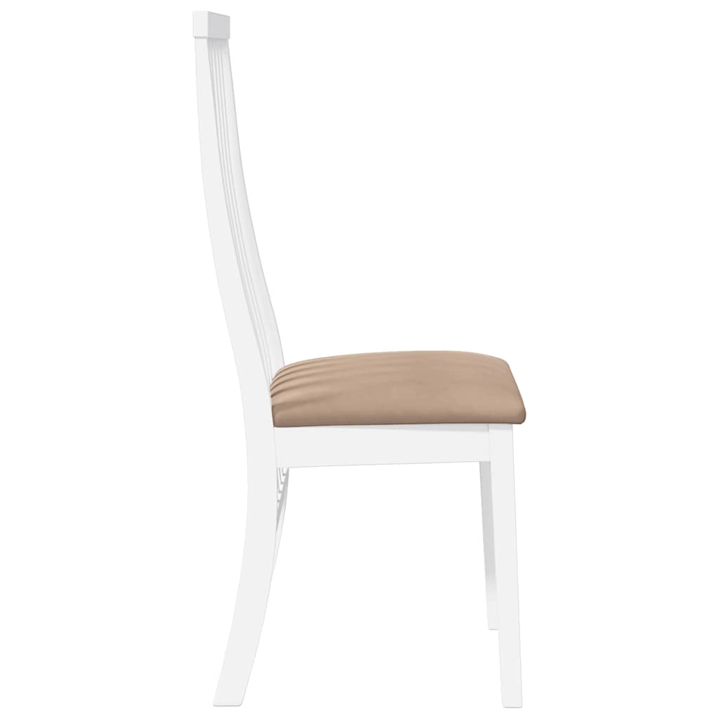Chaises à manger coussins 2 pcs blanc bois massif caoutchouc - XIOS