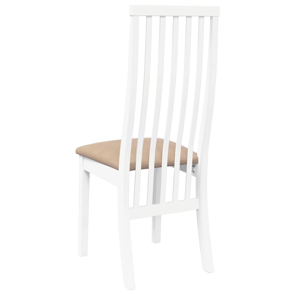 Chaises à manger coussins 2 pcs blanc bois massif caoutchouc - XIOS