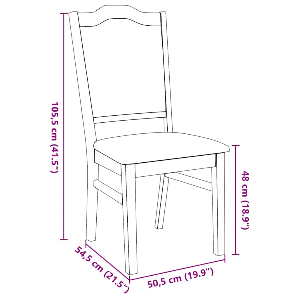 Chaises de salle à manger avec coussins (2 pcs) bois massif marron caoutchouc - XIOS