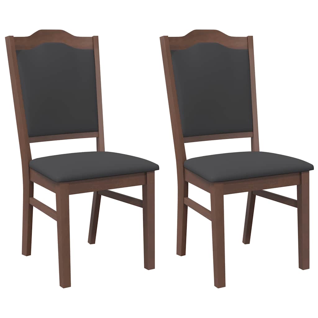Chaises de salle à manger avec coussins (2 pcs) bois massif marron caoutchouc - XIOS