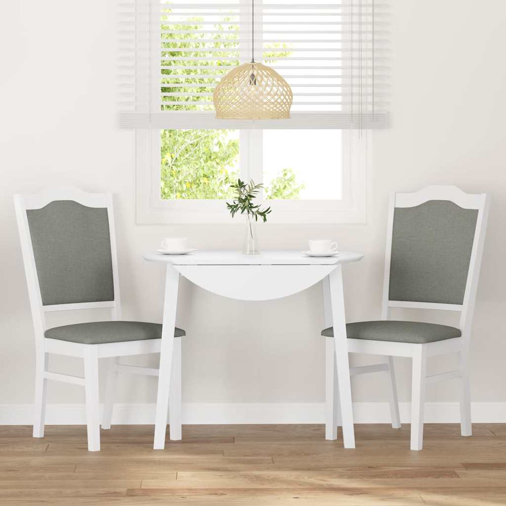 Chaises de salle à manger avec coussins (2 pcs) bois massif blanc caoutchouc - XIOS
