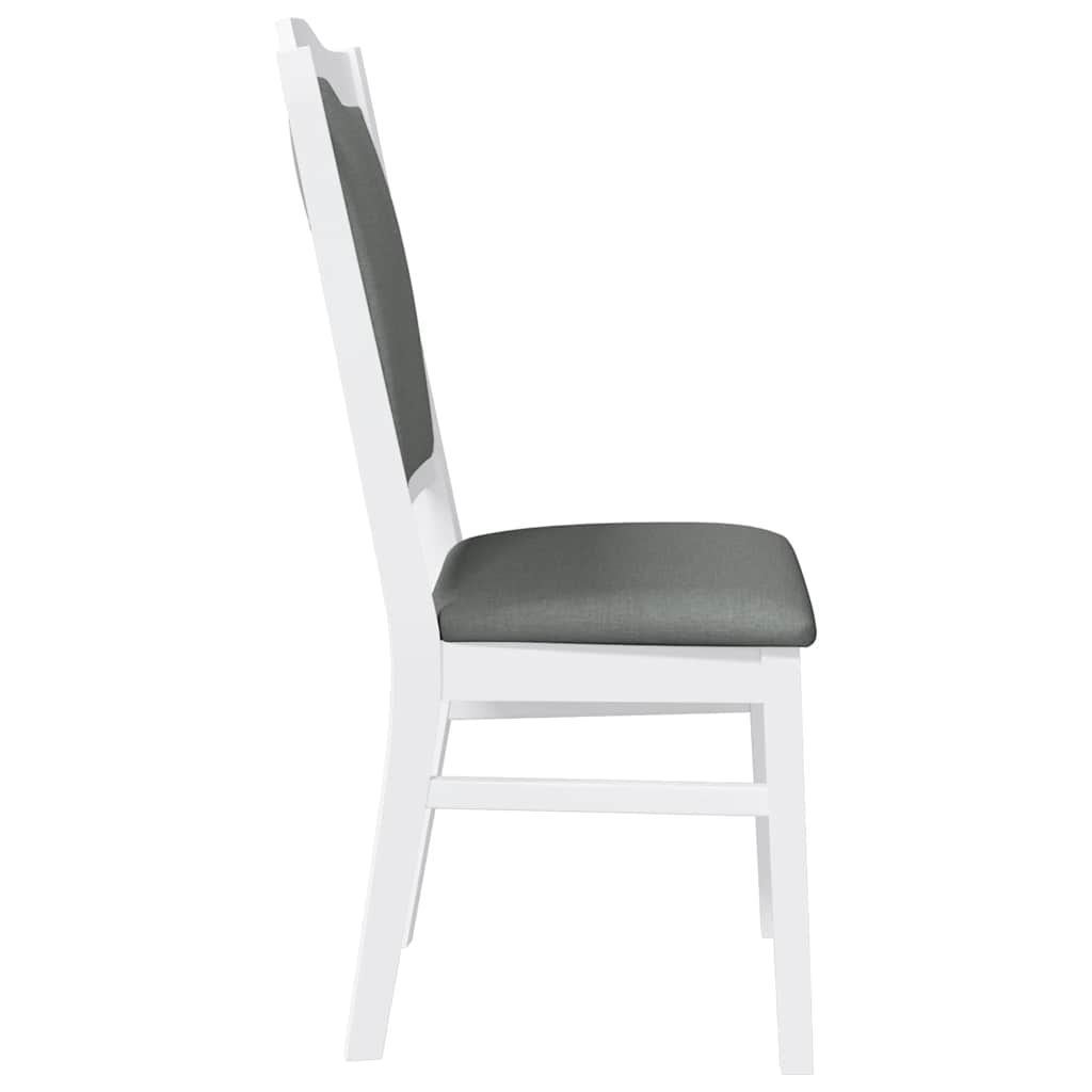 Chaises de salle à manger avec coussins (2 pcs) bois massif blanc caoutchouc - XIOS